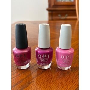 OPI Nail Polish Set 3 Nature Strong Emflowered A-Rose at Dawn Broke by Noon Pink
